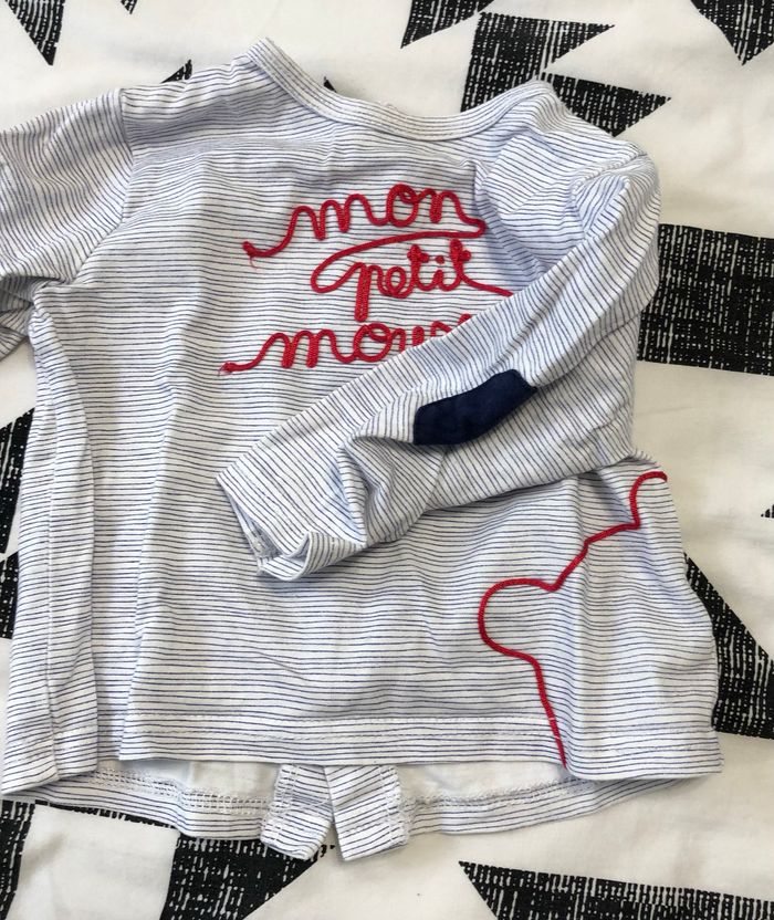 Teeshirt marinière Sucre d’orge 9 mois 74 cm - photo numéro 2