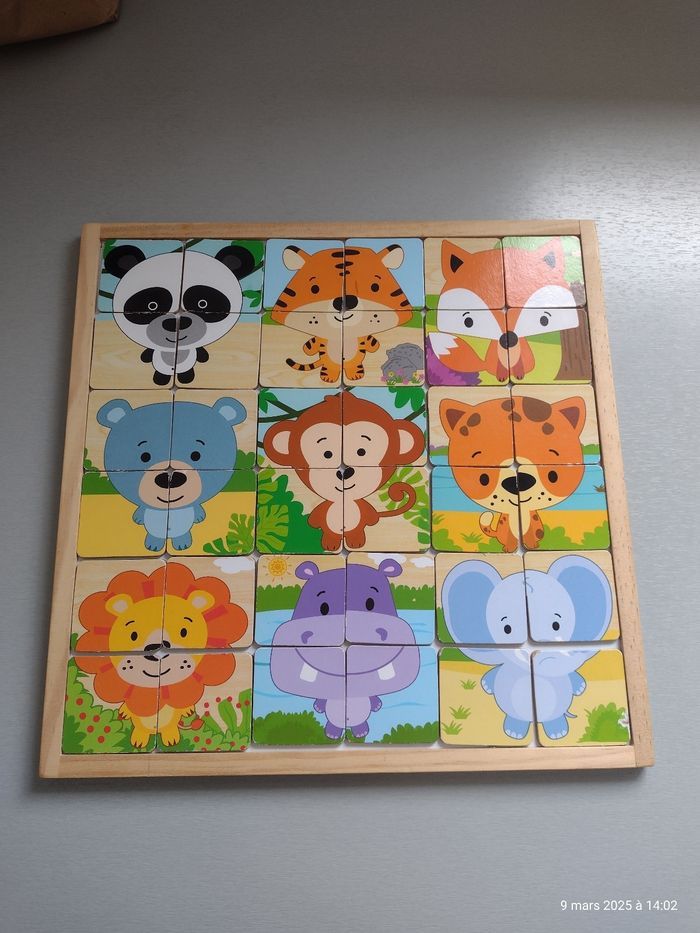 Puzzle en bois 9x4 pièces