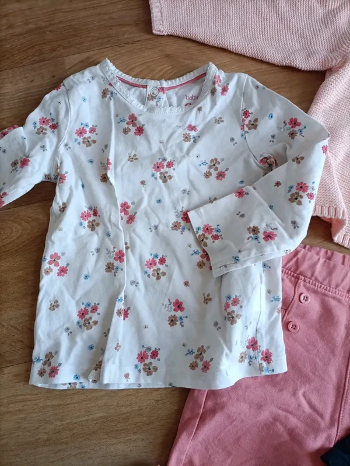 Ensemble t-shirt manches longues gilet pantalon et tunique 24 mois - photo numéro 2