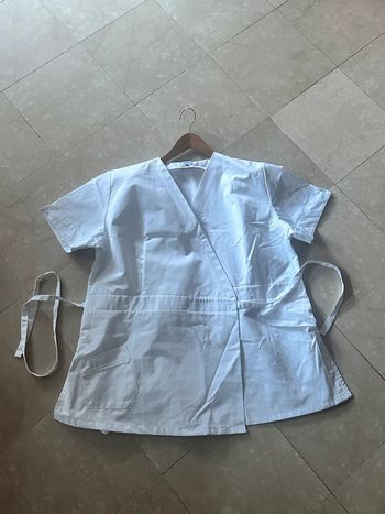 Manelli Blouse Esthéticienne Cache-Cœur Blanche