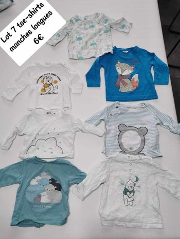 Lot 7 tee shirt manches longues 3 mois