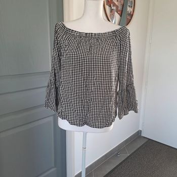 (Réduction) Blouse à carreaux noir et blanc