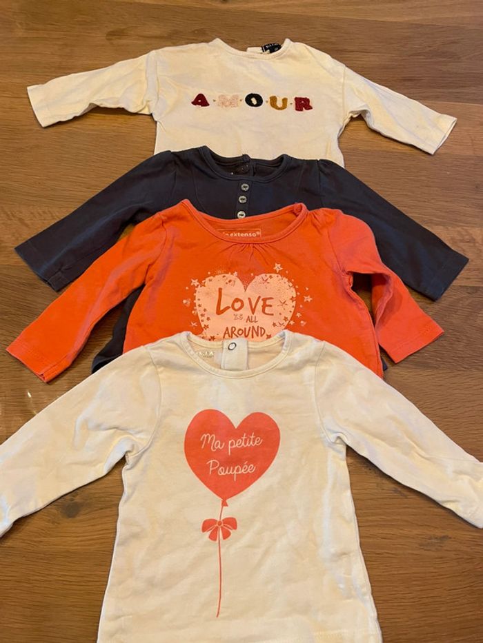 Lot tee shirt manches longues 3 mois