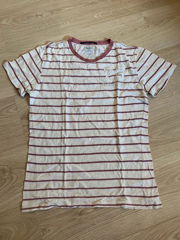 T-shirt rayé rose