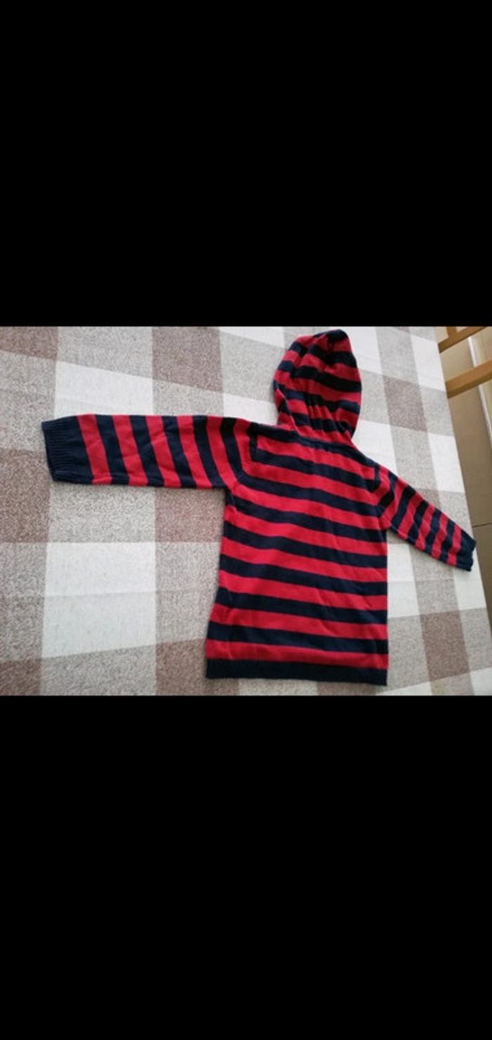 Sweat rayé à capuche noir/rouge Gémo 3 ans - photo numéro 3