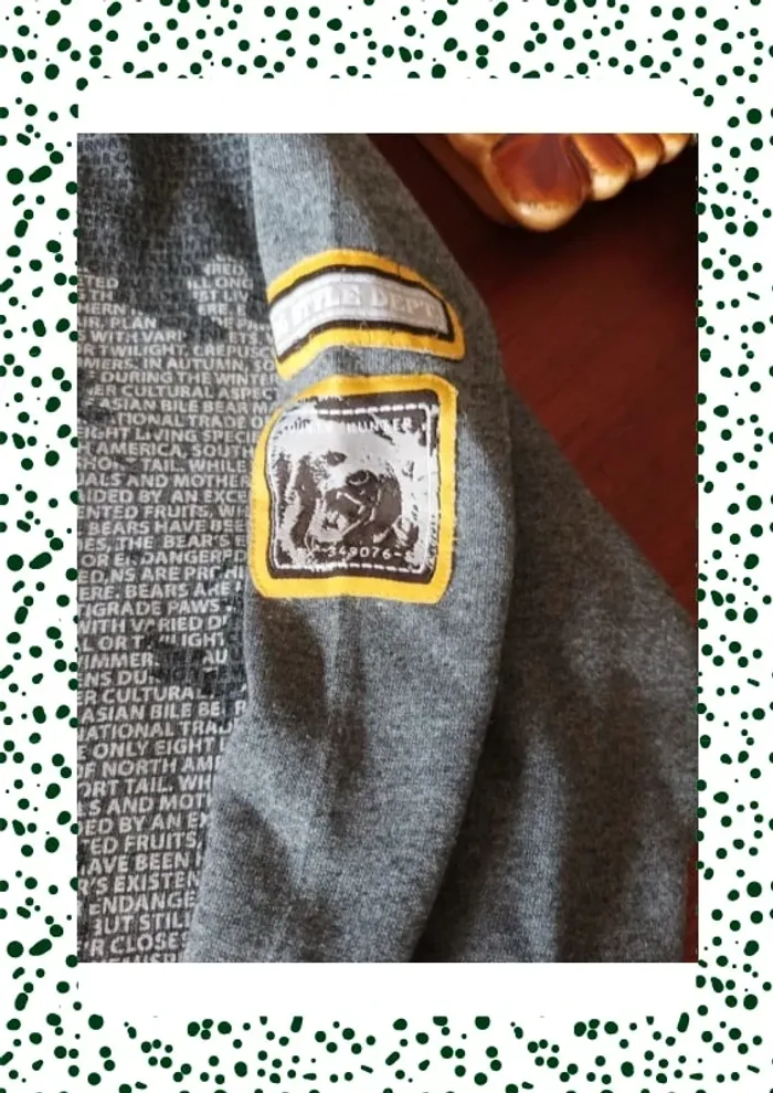 Magnifique sweat gris tête d ours - photo numéro 2