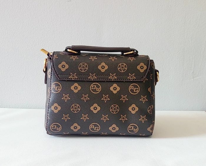 Sac à main marron imprimé doré – Élégant et tendance avec bandoulière - photo numéro 4