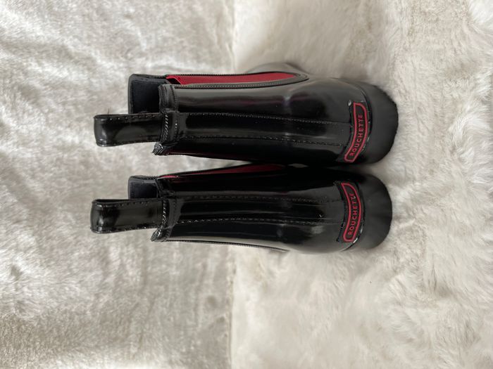 Bottines de pluie noires et rouges Rouchette pointure 38 - photo numéro 5