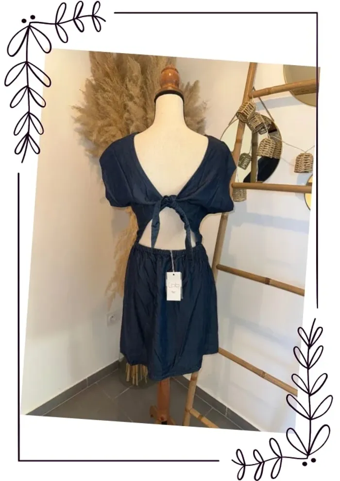 Robe en jeans d’été dos nu - photo numéro 4