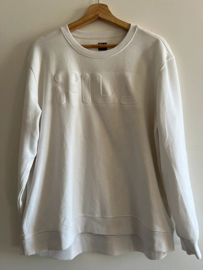 Magnifique pull / sweat FILA vintage sportswear taille XXL couleur blanc. - photo numéro 2