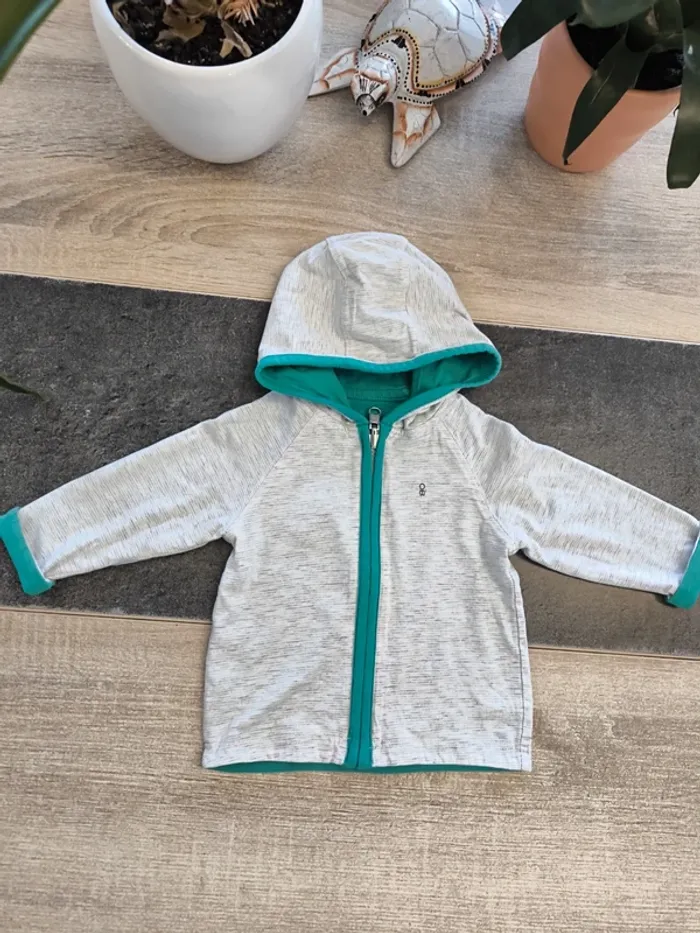 Gilet zippé réversible garçon 6 mois obaibi - photo numéro 2