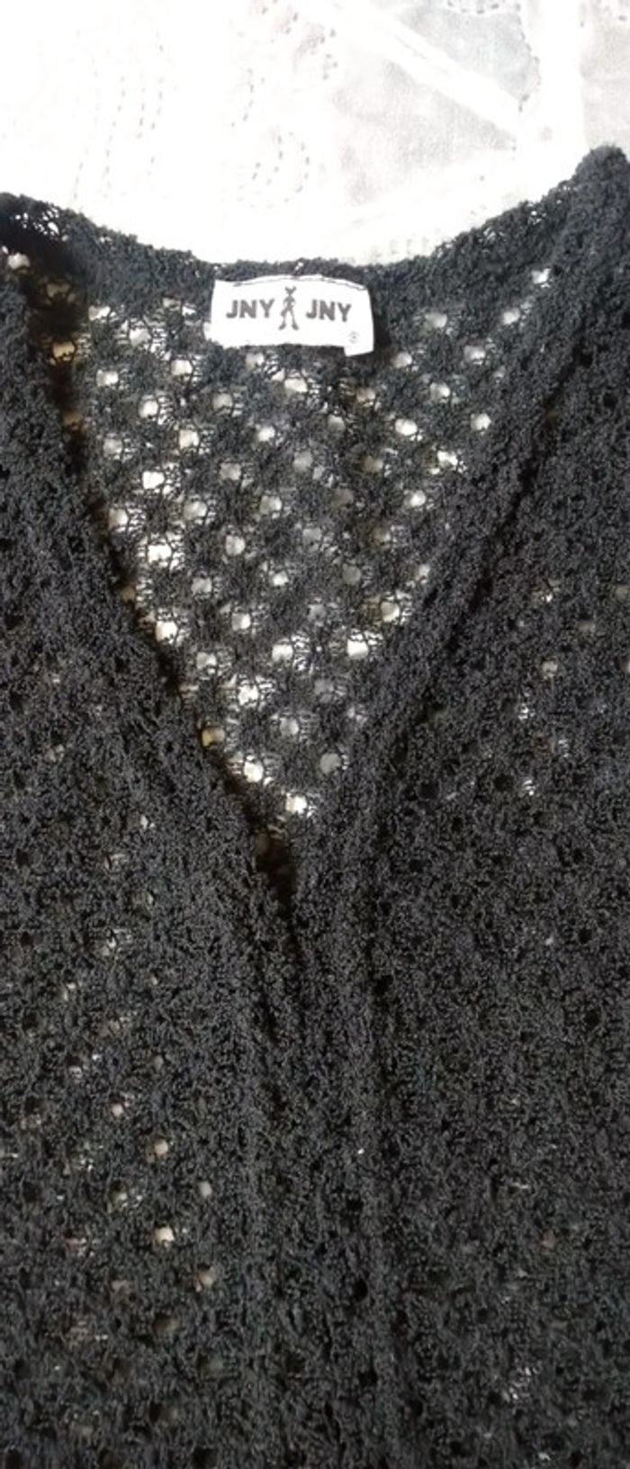 Haut noir ajouré en crochet vintage femme jennyfer 36 - photo numéro 9