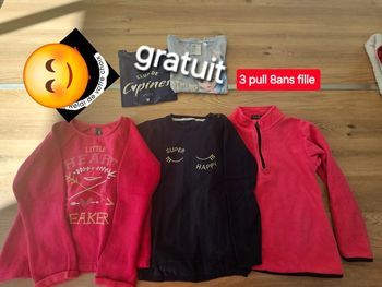 3 pull fille 8ans + 2 gratuit fille