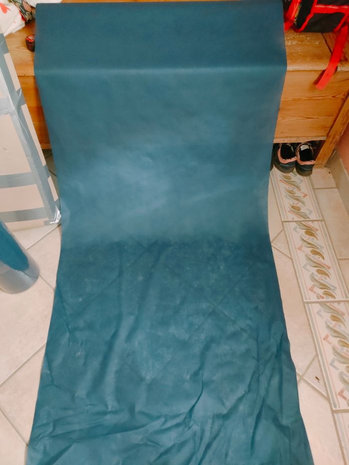 Lot de 2 grands rouleaux de tentures / voilages bleus pour mariage ou autre cérémonie - photo numéro 3