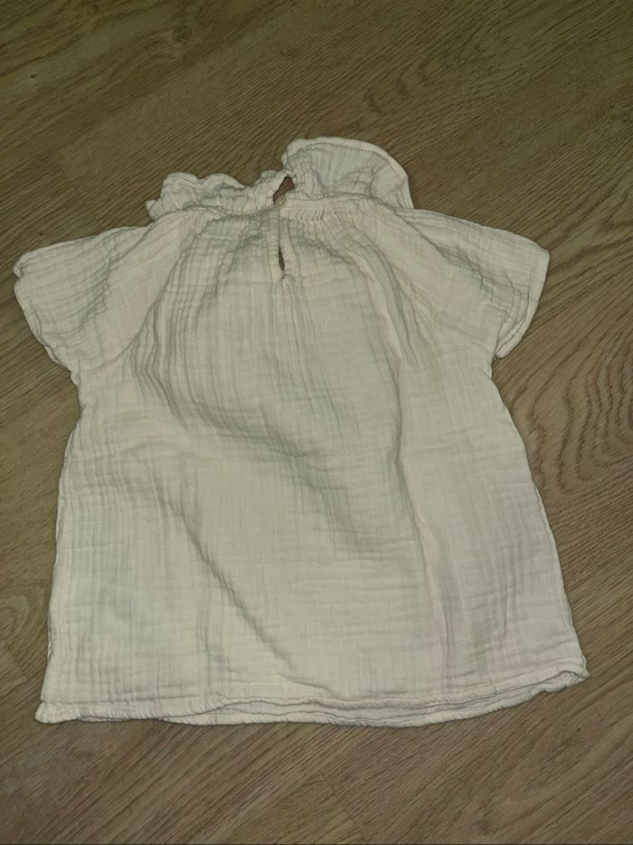 blouse chemise manches courte petit bateau crème beige 6 ans - photo numéro 4