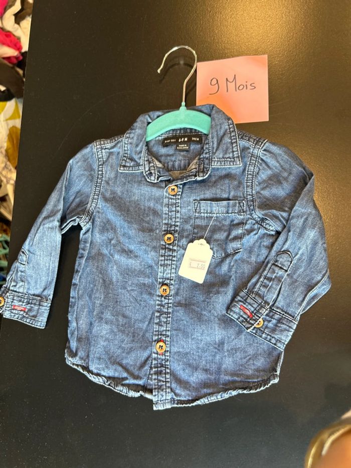 Chemise manche longue bleu jean