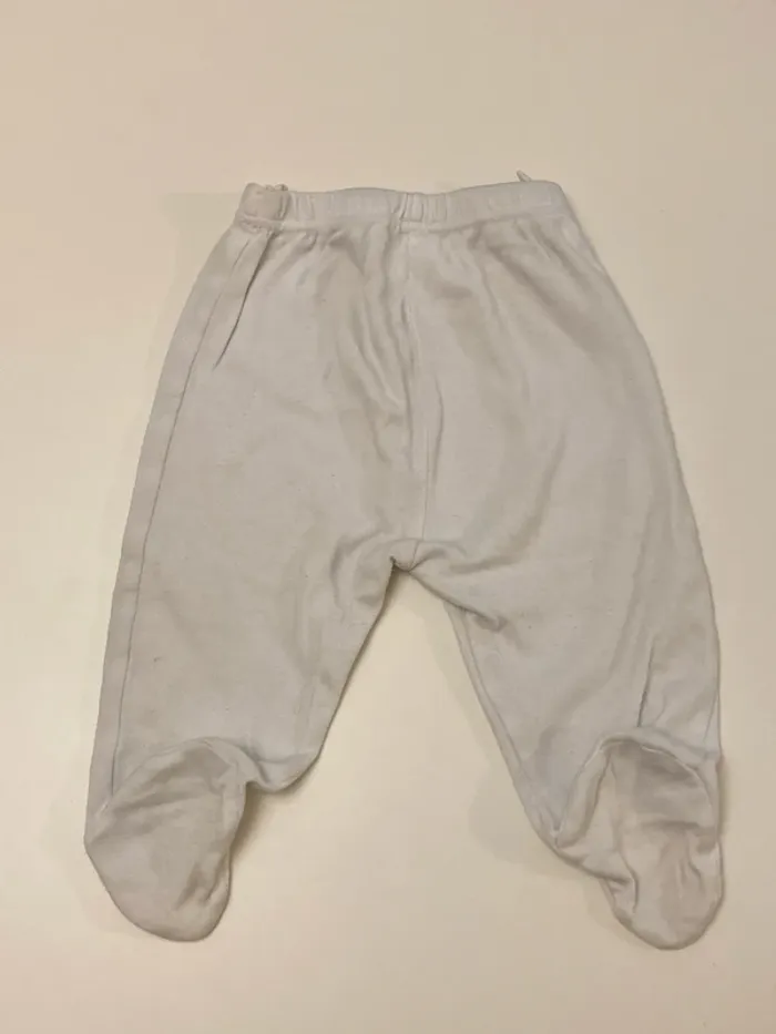 Pantalon blanc avec pieds 6 mois mixte - photo numéro 2