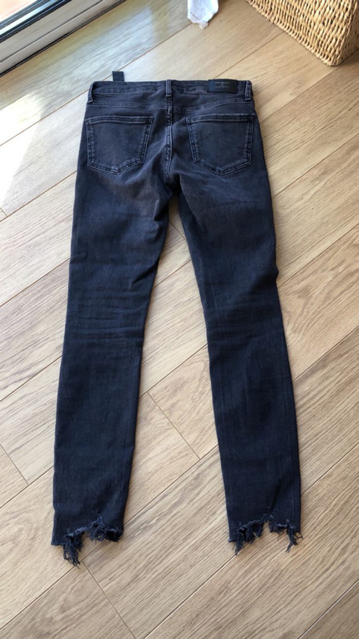Pantalon noir zara taille 36 skinny troué en bas - photo numéro 5