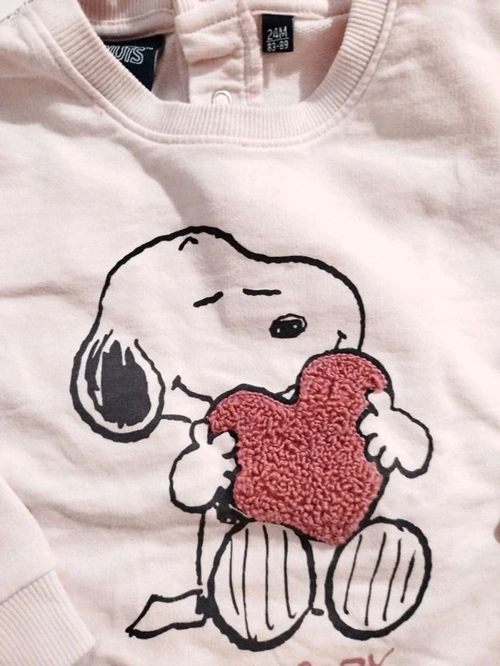 Pull sweat shirt Snoopy fille 24 mois - photo numéro 2