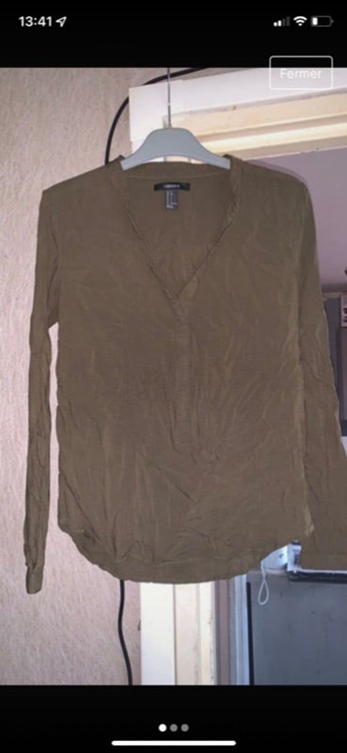 Blouse manches longues kaki