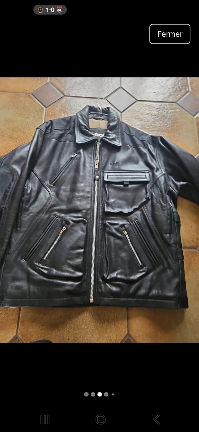 Blouson de moto en cuir homme taille XL  Schott - photo numéro 3