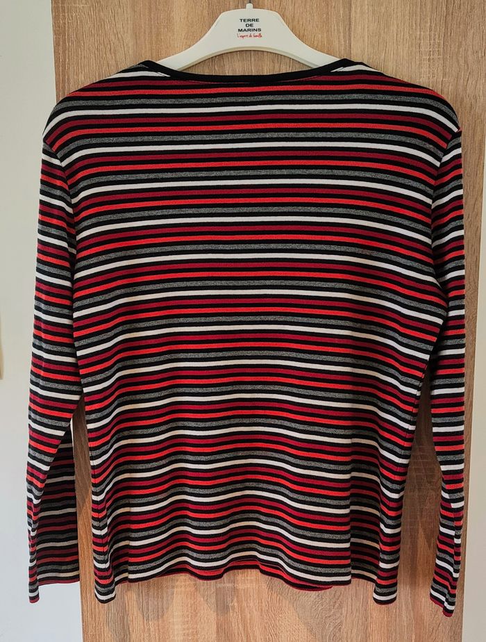 Haut manches longues à rayures multicolores - photo numéro 2