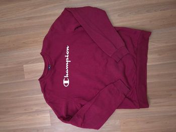 Sweat Champion bordeaux logo blanc enfant 2XL ado crewneck