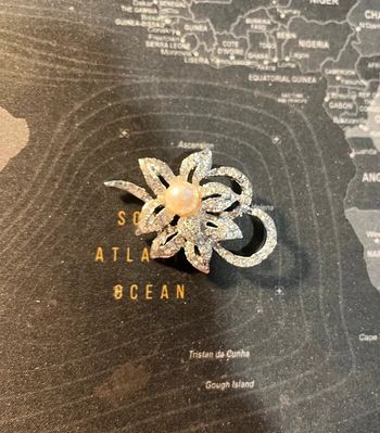 Broche fleur brillante