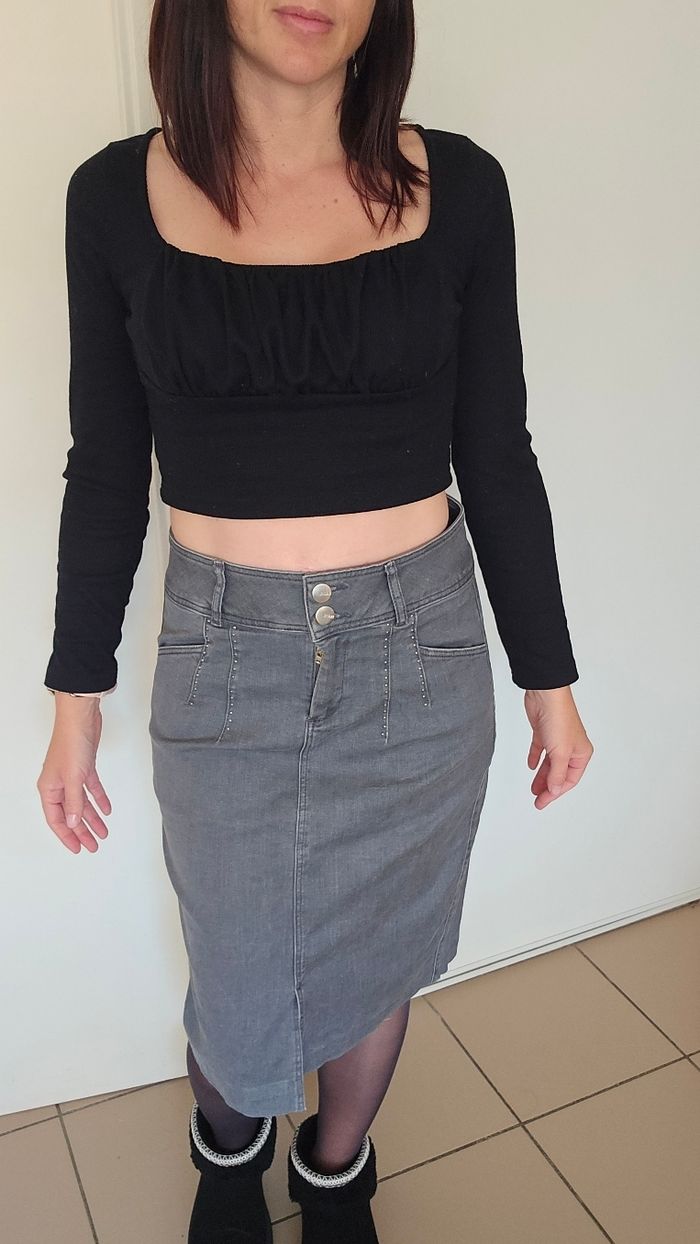 Jupe en jean breal taille 38 - photo numéro 2