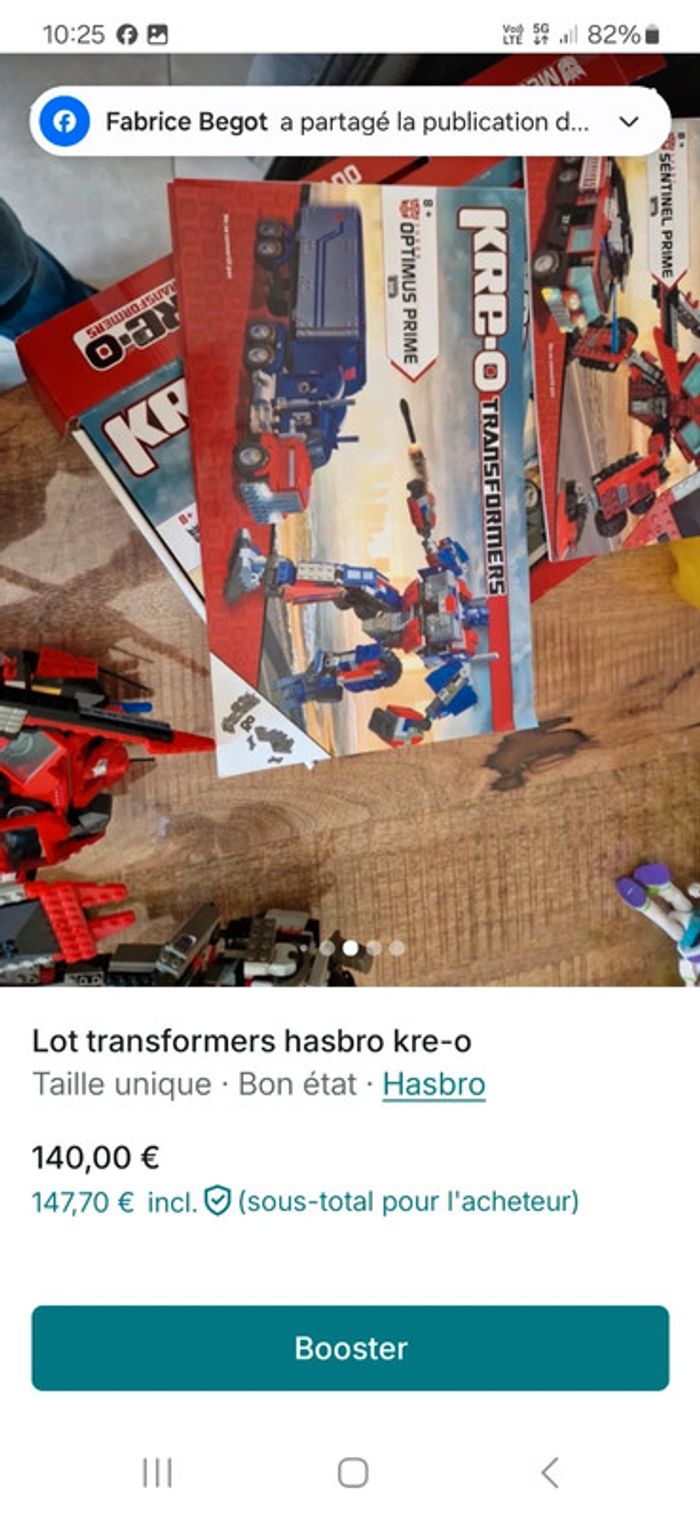 Lot de transformers hasbro kre-o - photo numéro 12