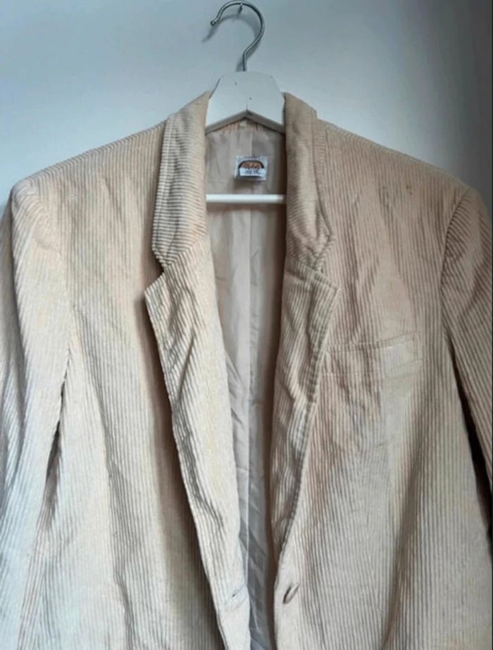 Blazer velours côtelé beige - photo numéro 3