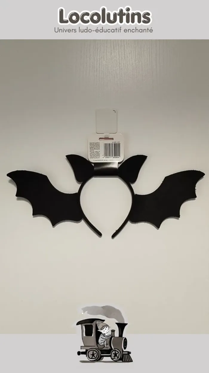 🚂 Serre-tête chauve-souris ▪ noir pailleté - photo numéro 4