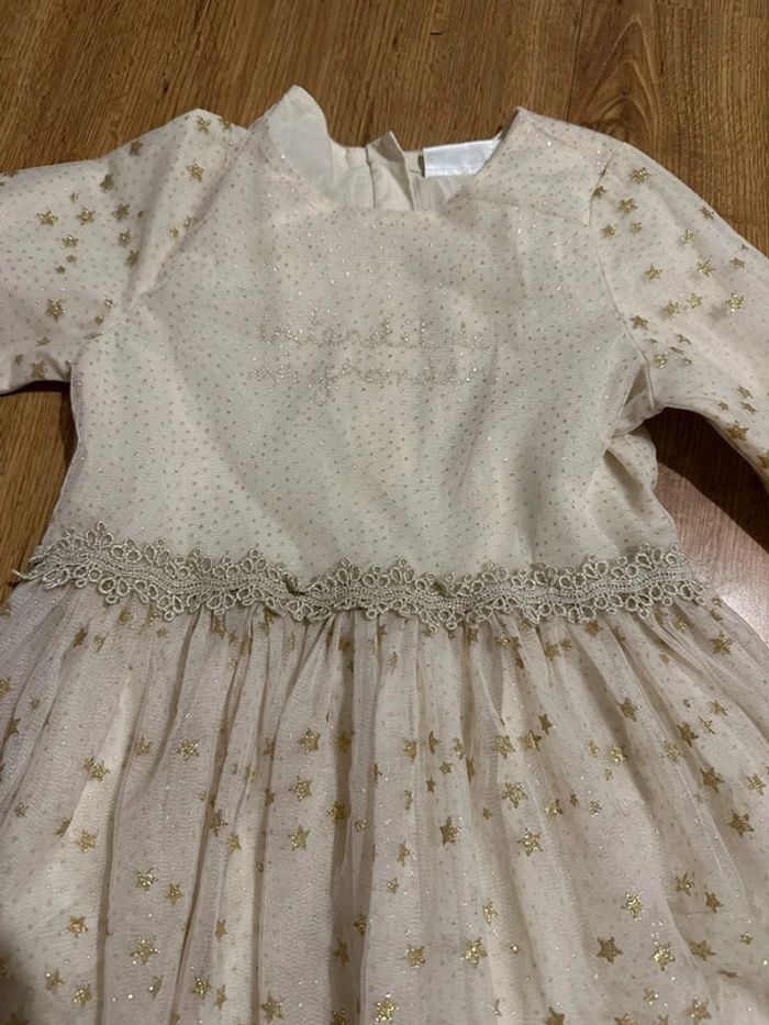 Robe petite fille interdit de me gronder 8 ans or paillettes - photo numéro 2