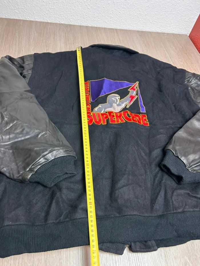 Veste Varsity Vintage Golden Bear x Asymetrix “Supercede” Cuir et Laine Noire Taille 3XL - photo numéro 7