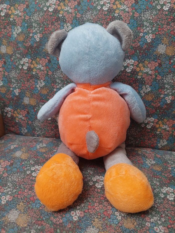 #11 Doukidou - peluche ours bleu et orange - photo numéro 3