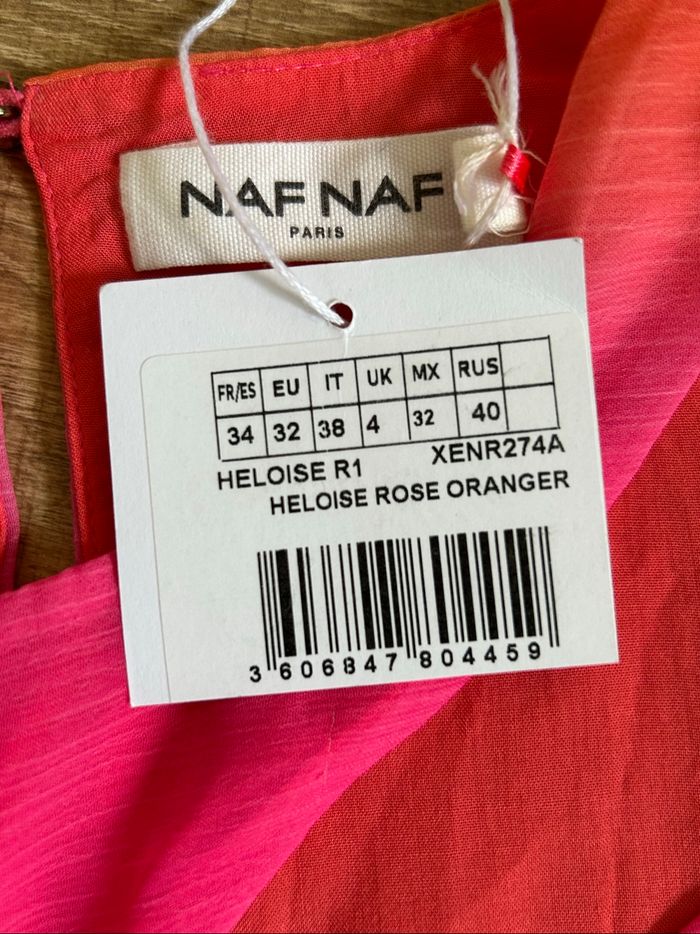 Robe mi longue multicolore neuve Naf Naf taille 34 - photo numéro 9