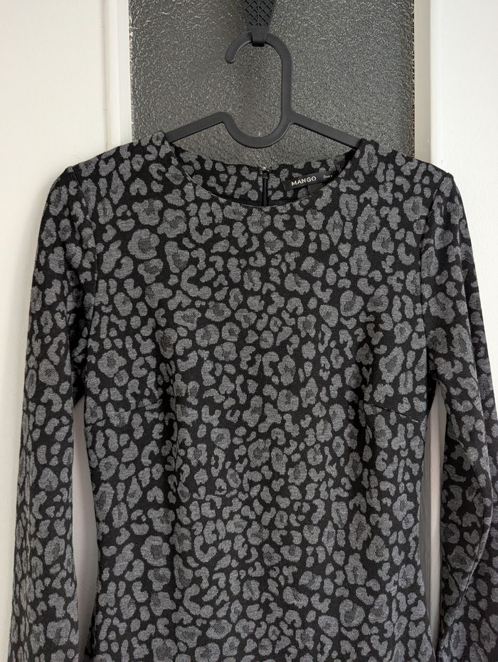 Robe léopard gris et noir mango taille s - photo numéro 2