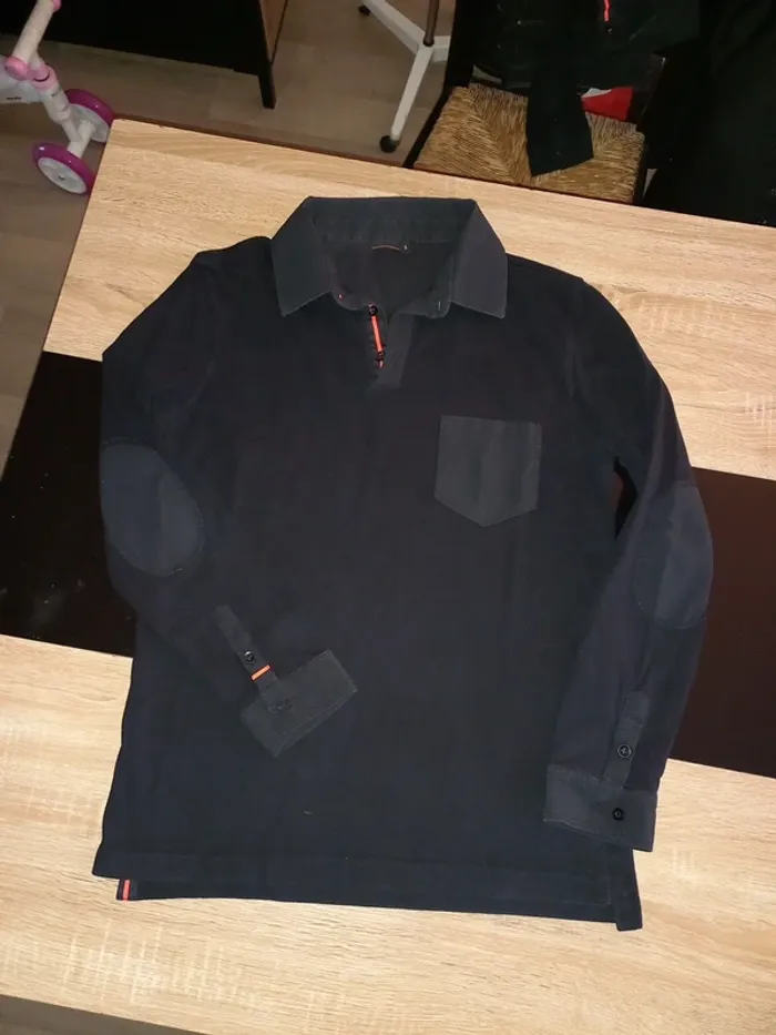 Polo noir homme S - photo numéro 4