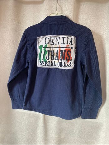 Chemise marine finement rayée 5 ans Même pas peur