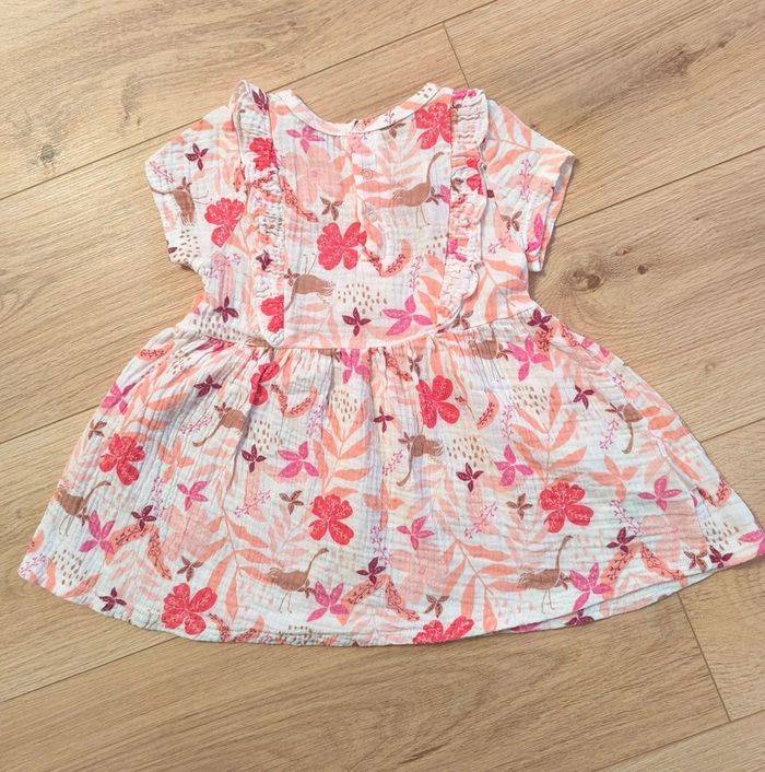 Robe fleurie en gaze de coton Petit Béguin - Taille 18 mois 86cm - photo numéro 2