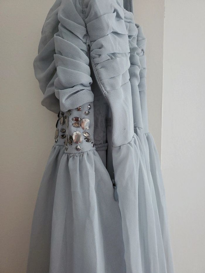 Robe longue à bretelles grise argenté T36 - photo numéro 4