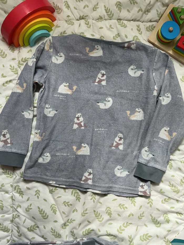 pyjama 2 pièces en velours bleu motifs ours 4/5 ans zara - photo numéro 6