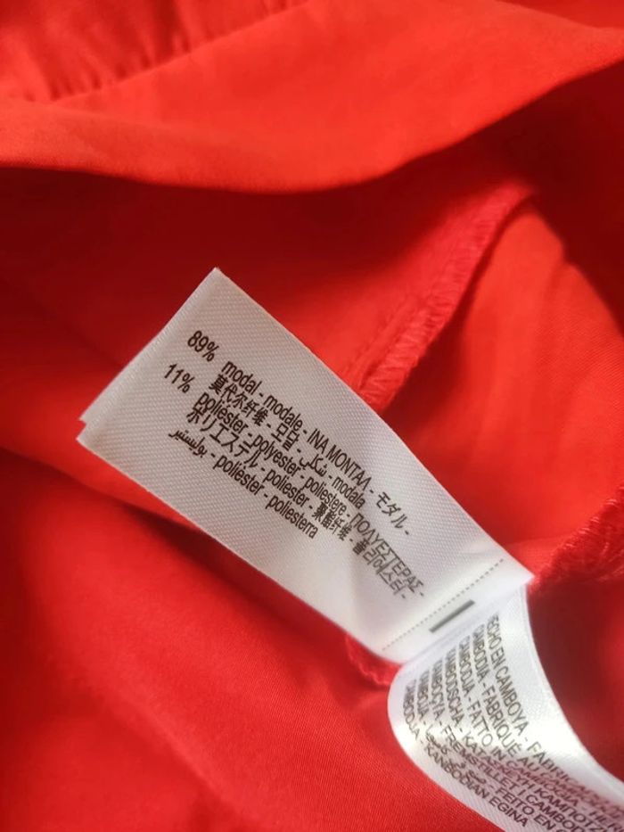 Pantalon large rouge avec poches taille L Zara neuf - photo numéro 7