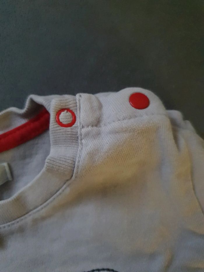 Tee Shiet Gris Manches Longues 12 Mois - photo numéro 4