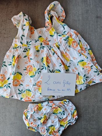 Robe jaune orange et bloomer