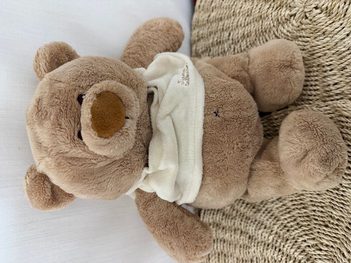 Doudou peluche ours ourson t-shirt beige tiamo collection - photo numéro 2