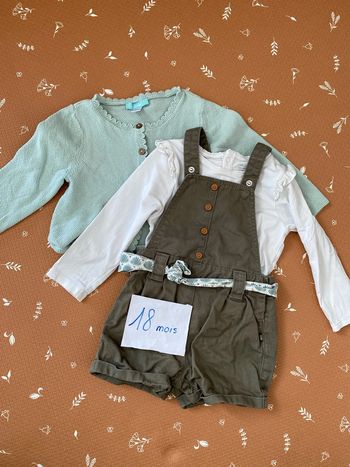 Ensemble salopette short 18 mois
