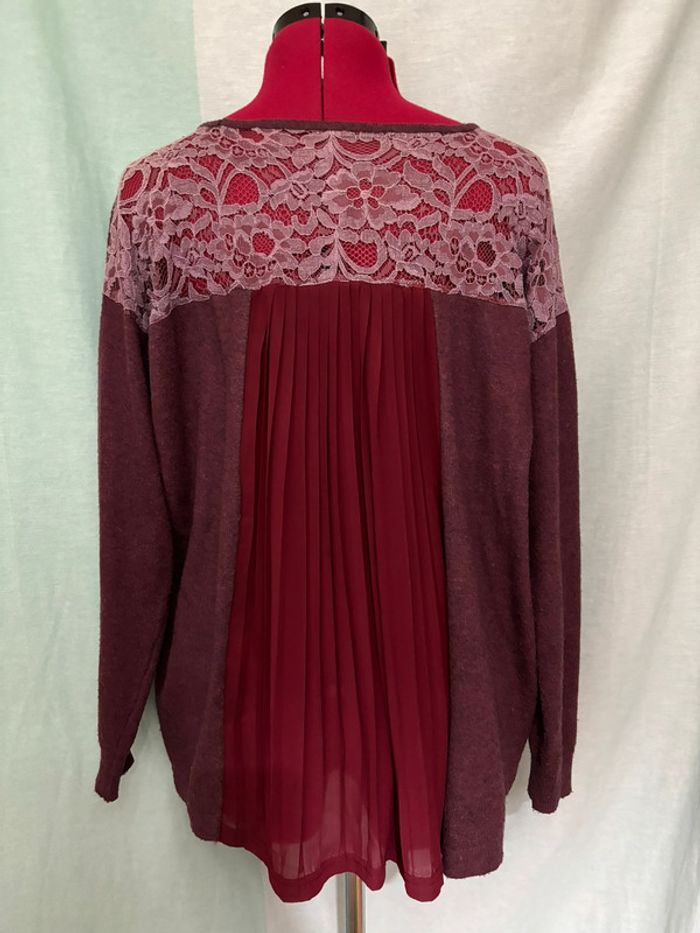 Magnifique pull léger angora avec dentelle et mousseline au dos - photo numéro 4