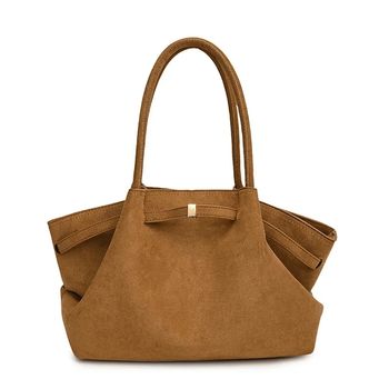 Sac fourre-tout cuir Daim marron clair tendance