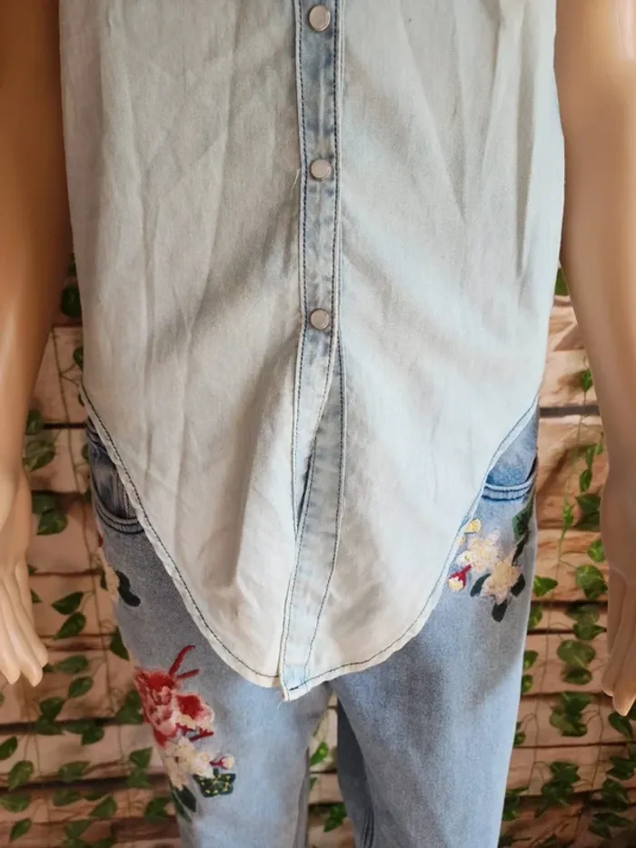 🌸Blouse jeans Dentelle Megazzer Taille 36🌸 - photo numéro 3